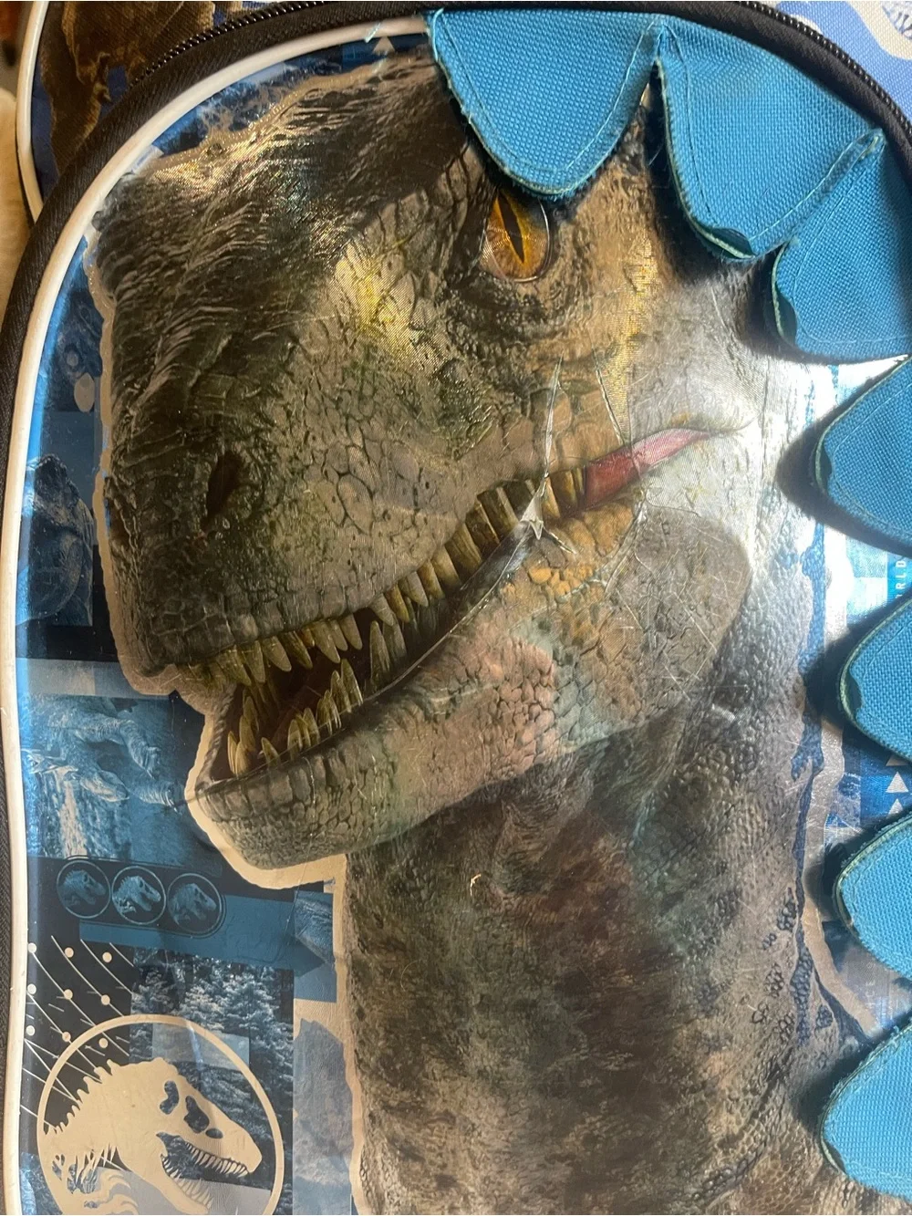 Jurassic World Raptor 3D Dinosaur Backpack Boys School Book Bag Blue